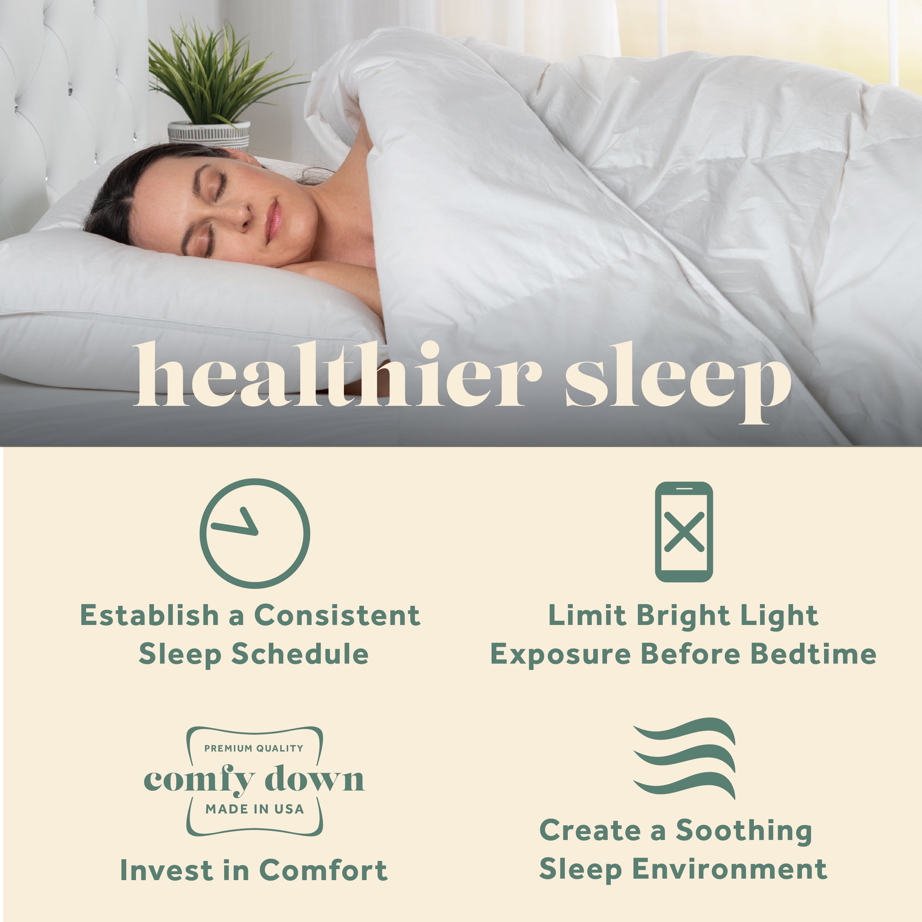 ComfyDown Down Feather White Comforter - Made in USA - 100% Cotton Cover, Light Weight Hotel Luxury Bedding Comforters, All Season Washable Duvet Insert with Corner tabs - (Queen)