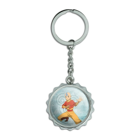 Avatar the Last Airbender Aang Keychain Chrome Plated Metal Pop Cap Bottle Opener