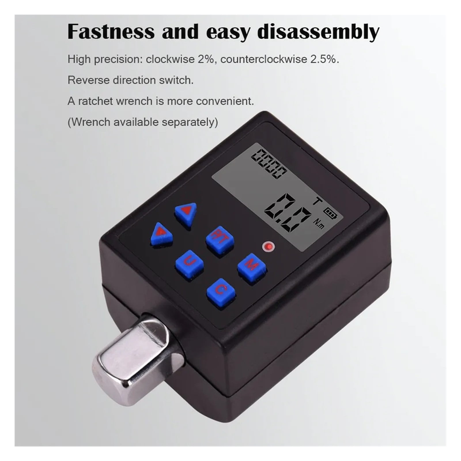 Digital Torque Meter 0.3-340 N.m Adjustable Torque Meter Adapter Professional Electronic Torque Wrench Inspection Repair Tools ,Versatile Torque Units