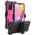 thumbnail image 1 of FIEWESEY for Samsung Galaxy A03S Phone Case,Heavy Duty Shock-Absorption/High Impact Resistant Armor Holster Defender Case with Kickstand + Swivel Belt Clip Holster for Samsung Galaxy A03S(Pink), 1 of 2