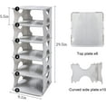 thumbnail image 3 of Zapatero de 6 niveles, organizador de almacenamiento apilable para la entrada del dormitorio, estante ajustable, estante con ranuras para zapatos, estante de torre fácil de montar, gris, 3 of 8