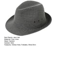 thumbnail image 7 of dianhelloya Hemming Wide Brim Breathable Holes Folding Jazz Hat Mid-aged Men Outdoor Sun Hat Dark Gray M, 7 of 7
