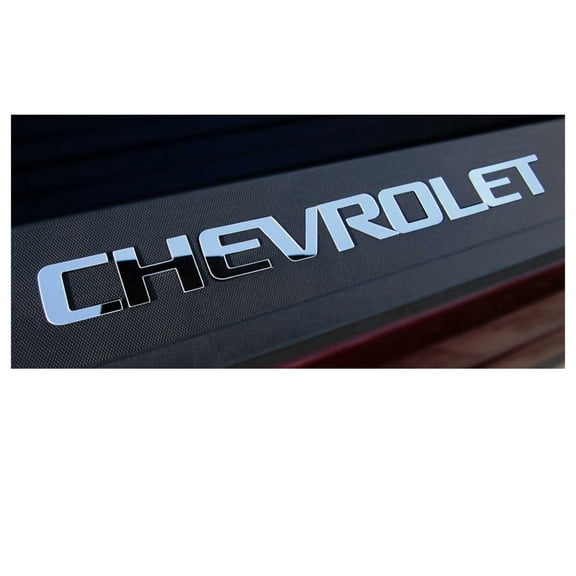 Chevy Silverado Chrome Bed Rail Cap Rigid Plastic Lettering Set 2014-2018 GM Licensed