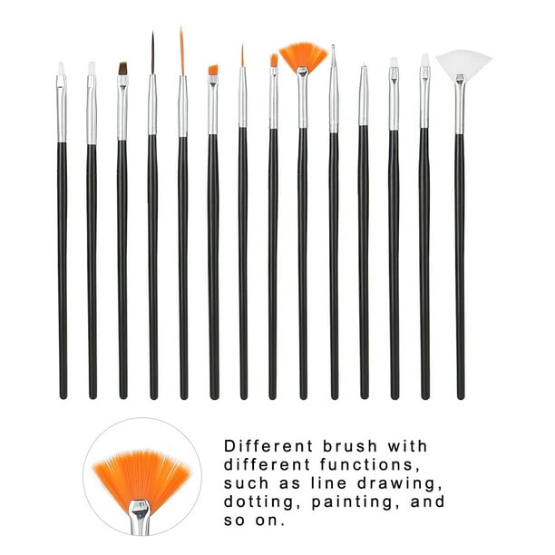 Pincel para decoración de uñas ANGGREK 15 Uds Kit de herramientas de bolígrafo para manicura DIY punteado