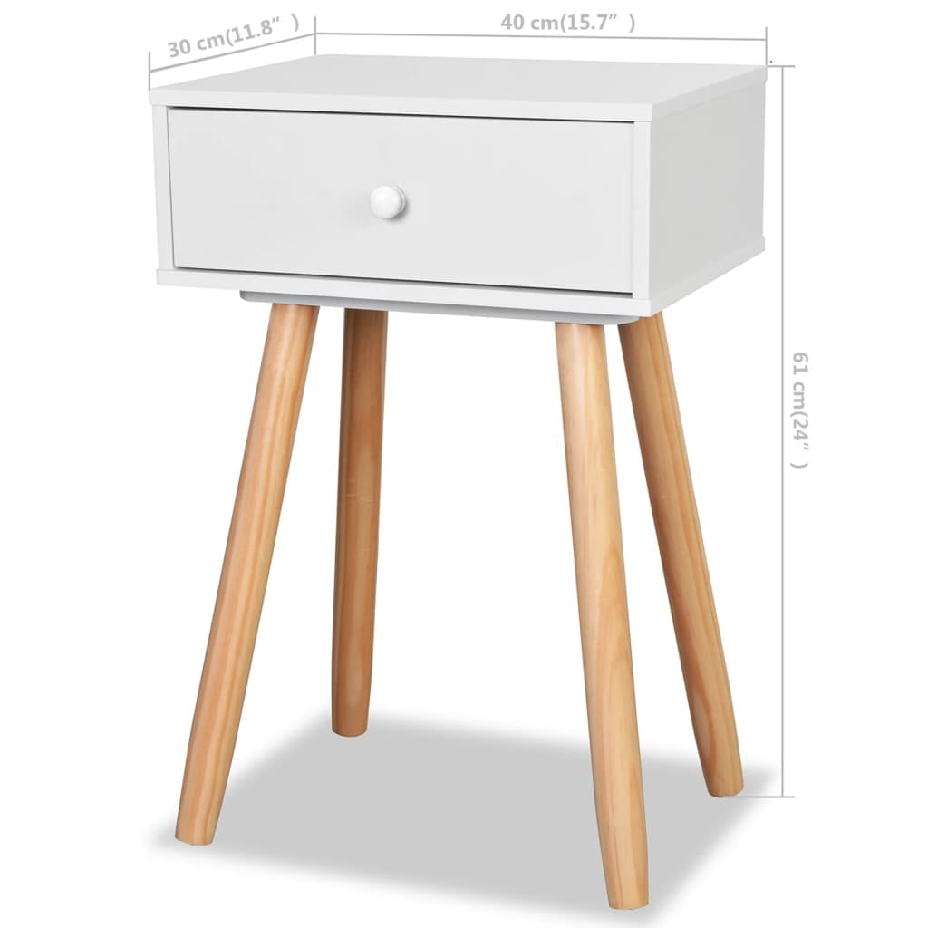 Kepooman Mid-century End Tables with Storage Drawer for Living Room Office, Set of 2, White Kepooman Mid-century End Tables with Storage Drawer for Living Room Office, Set of 2, White