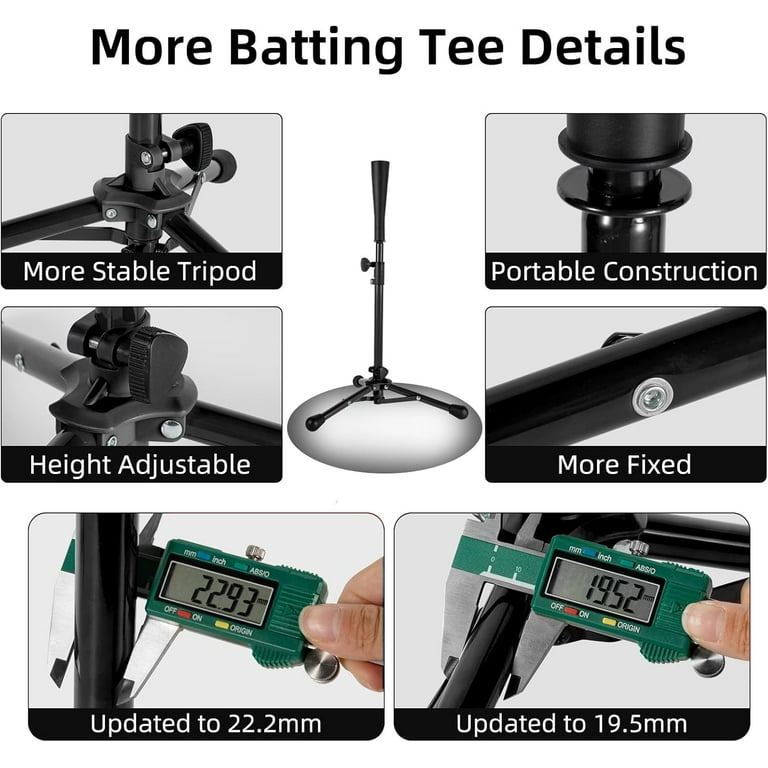 Wiseek Kids Baseball Tee, 20.87 To 31.29 Inches Batting Tees For Baseball With Carry Bag, Portable Stable Baseball Tees For Hitting, Tripod Tanner Tee