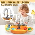 thumbnail image 4 of JoyStone Kitchen Sink Toy, Water Toys for Kids with Electronic Dishwasher, Pretend Play Kitchen Sink with Running Water, with Play Food and Other Accessories, Birthday Gift for 3-7 Kids, Yellow, 4 of 9