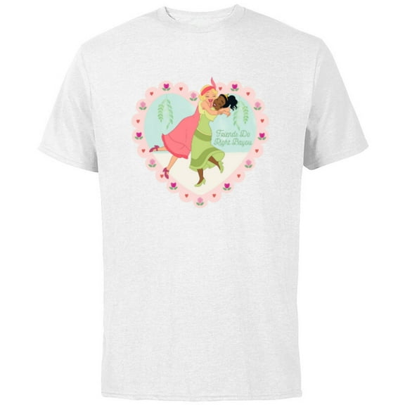Disney Princess Frog Tiana Charlotte Friends Do Right Bayou - Short Sleeve Cotton T-Shirt for Adults - Customized-White