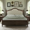 thumbnail image 3 of VANACC Queen Wood Bed Frame with 52.5" Upholstered Headboard, Wood Slat Support, No Box Spring, 3 of 8