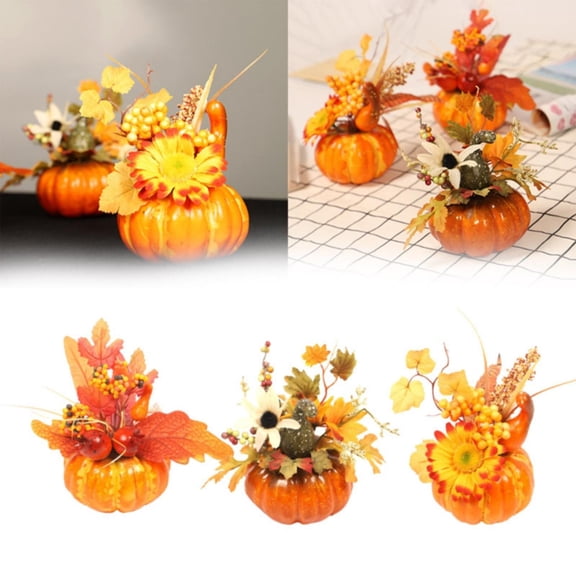 Noothes Fake Pumpkins Artificial Pumpkins Set Fall Decor for Halloween Thanksgiving Indoor Outdoor Home Decoration Autumn Pumpkin Centerpiece