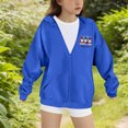 thumbnail image 6 of Atogsazn Kids Girls Christmas Full Zip Hoodies Childrens Oversized Long Sleeve Sweatshirt Fall Winter Tops Clothes 05-Blue 6-7 Years Fashion, 6 of 6