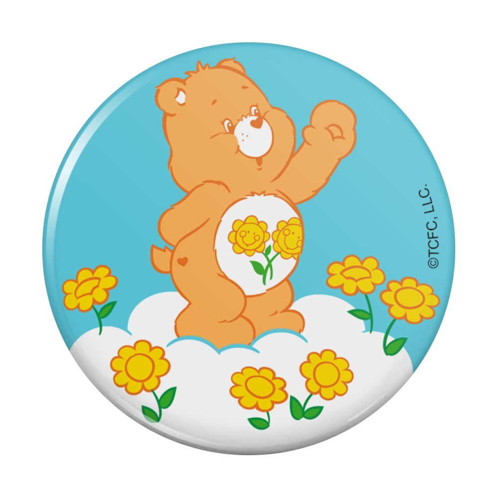 Care Bears Good Luck Bear Pin Button Sunshine Pinback 4 four leaf clover lucky 