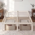 thumbnail image 4 of Amolife 14" Queen Size Bed Frame, Heavy Duty Metal Platform Bed Frame with 12.6" Under-bed Storage, Easy Assembly, Cream White, 4 of 12