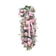 thumbnail image 5 of yotijay Christmas Stairway Swag Teardrop Swag Wreath with Lights Xmas Decorative Crafts Pink, 5 of 9