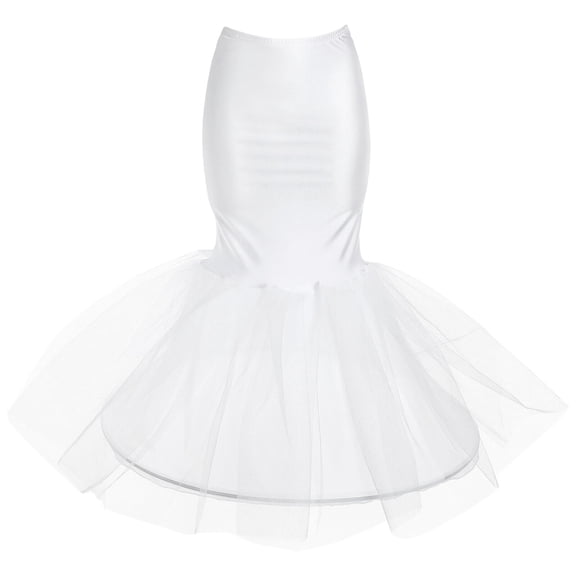 AntiGuyue White Bridal Petticoat Fish Tail Underskirt for Wedding Dresses