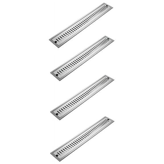 4X Rectangular Linear Shower Floor Drain Long Linear Drainage Channel Drain for Hotel Bathroom Kitchen Floor 20cm