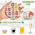 thumbnail image 2 of Yayeee 6 PCS Drink Coasters with Holder Set Woven Absorbent Round Tabletop Hot Pad, Colorful Jam, 2 of 7