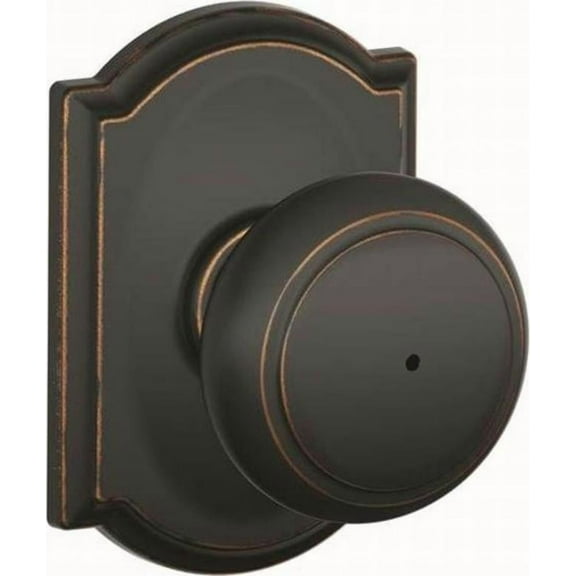 Schlage F40-And-Cam Andover Privacy Door Knob Set - Bronze