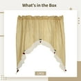 thumbnail image 5 of Farmhouse Swag Curtain Valance, Yellow Plaid Arched Door Panel with Cherry Accents for Window & Door, Rustic Country Home Decor, 5 of 5