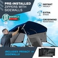 thumbnail image 3 of KNOX Universal 3 Bow Bimini Top Replacement Canvas & Detachable Sidewalls with Storage Boot, 600D Marine Grade Sun Shade Boat Canopy with Mesh Side Blocks, No Frame, 73-78"W, Navy Blue, 3 of 7