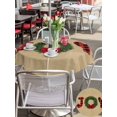 thumbnail image 4 of Outdoor Tablecloth with Umbrella Hole and Zipper, Red Green Christmas Round Table Cloth 54 Inch Waterproof Tablecloth, Xmas Botanical Winter Farmhouse Picnic Table Cover for Patio Camping, 4 of 7