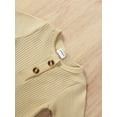 thumbnail image 4 of Cenuakty Toddler Newborn Outfit Adorable Solid Color Long Sleeve Round Neck Jumpsuit and Hat Set, 4 of 5