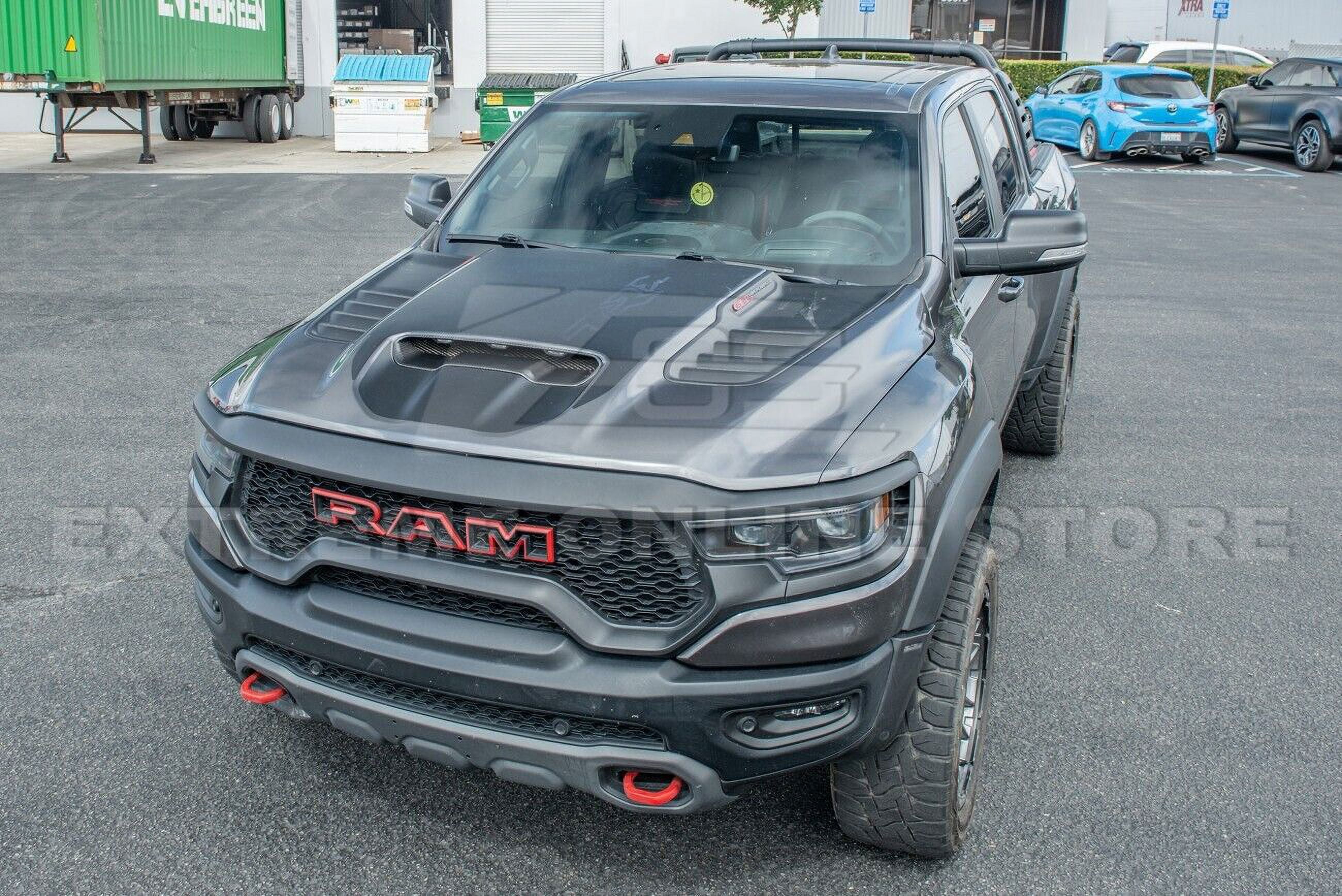 Replacement For 2021-Present Ram 1500 TRX Models | Factory Style CARBON FIBER Replacement Front Air Intake Hood Scoop Vent Trim