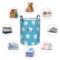 thumbnail image 6 of Balery Cute Healthy Teeth Round Laundry Basket with Handles Waterproof Freestanding Laundry Hamper for Clothes Toys in the Dorm and Family-Small, 6 of 8