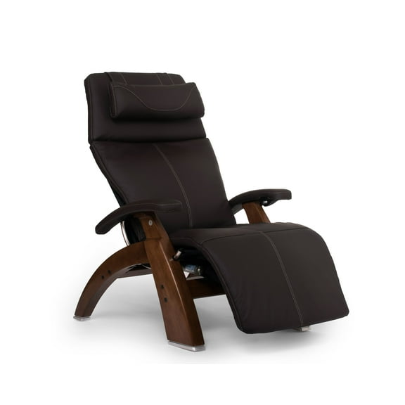 Human Touch PC-610 Omni-Motion Perfect Chair Series 2 Power Recline Walnut Wood Base Zero-Gravity Recliner - Espresso Top Grain Leather - In-Home White Glove Delivery