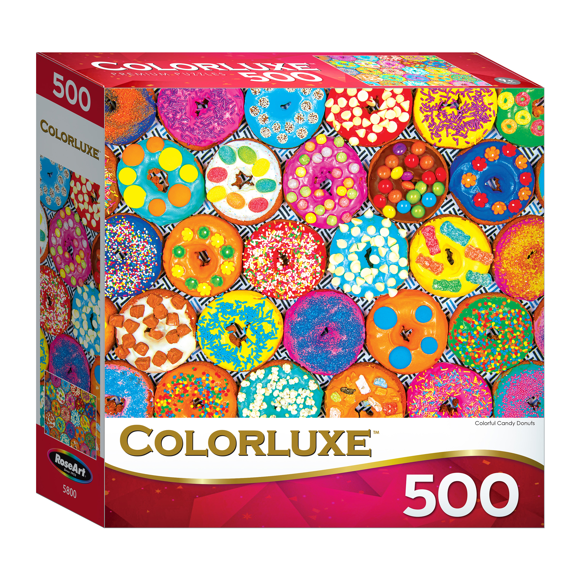Roseart Colorluxe 500 Piece Colorful Candy Donuts Jigsaw Puzzle
