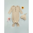 thumbnail image 2 of Diconna Baby Ribbed Solid Sleeping Bag Long Sleeve Buttoned Round Collar, 2 of 8
