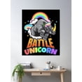 thumbnail image 2 of Battle Unicorn Rhino Unicorn Rhino Poster Wall Art, Modern Wall Decor For Living Room Bedroom, 12x18 UNFRAMED, 2 of 3