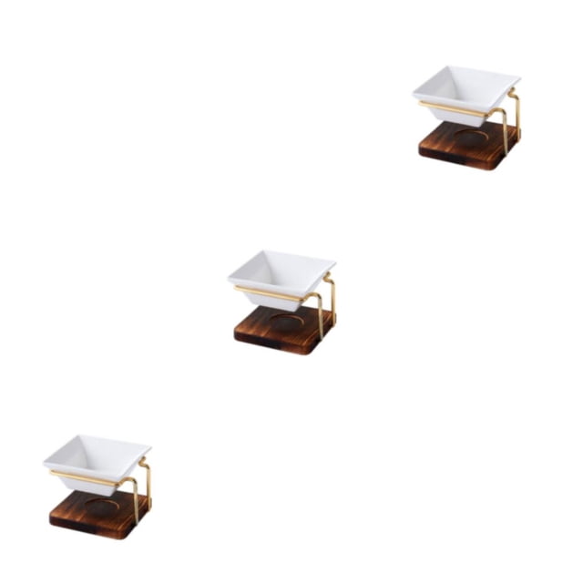 Yuarrent Portavelas de aceite esencial con base de madera - Quemador de aceite acogedor y de amplia aplicación Melt Home Wax Square 2 Type1 NO1