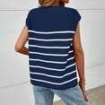 thumbnail image 4 of XFLWAM Womens Cap Sleeve Tank Tops Striped Crew Neck Knit Sweater Vest Casual Loose Fit Summer Pullover, 4 of 7