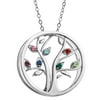Personalized Rhodium, Gold or Rose Gold Plated 3D Family Tree Pendant
