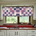 thumbnail image 3 of Yayeee Kitchen Curtains Tier Set of 2 Light Filtering 57"x24" Over Sink Window Panels, Pink and Purple Plaid Pattern, 3 of 7