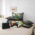 thumbnail image 6 of jejeloiu Retro Boho Floral 7-Piece Twin Bedding Set,Zoo Animal Peacock Rainbow Glass,Ultra Soft Reversible Decor For Kids, 6 of 8