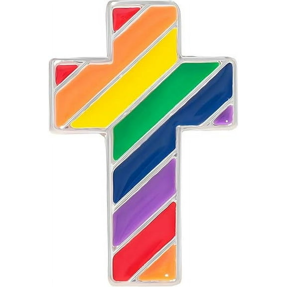 Rainbow Cross Shaped Gay Pride Pins - 1 pin