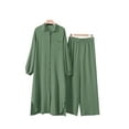 thumbnail image 3 of ZANZEA Women Fashion Muslim Sets Autumn Long Sleeve Blouse Loose Wide Leg Pants, 3 of 3