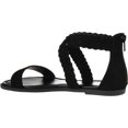 thumbnail image 4 of Women's Journee Collection Lucinda Ankle Strap Flat Sandal Black Microsuede Fabric 11 M, 4 of 6