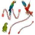 thumbnail image 1 of Flmtop Pet Bird Parrot Parakeet Cotton Rope Coil Cage Decor Stand Perch Chewing Toy Multicolor, 1 of 9