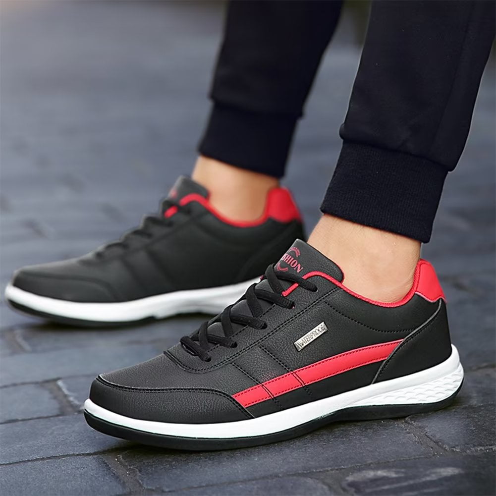 Dumajo Mens Shoes Fashion Running Sneaker Casual Leather Sport Shoes Breathable Comfortable Walking Shoes