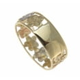 thumbnail image 4 of 14K solid tricolor yellow white rose gold Hawaiian plumeria flower lei ring 6.5mm size 4, 4 of 5
