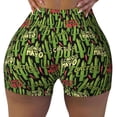 thumbnail image 2 of Picia Green Cacti And Red Chili Printed Workout Shorts for Women Seamless Scrunch Butt Lifting High Waisted Yoga Gym Booty Running Moisture-wicking Short Pants-X-Large, 2 of 9