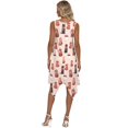 thumbnail image 2 of HELLHERO Cat Scarf Pattern Sleeveless Sundress for Vacation Party, Side Pockets Round Neck Ladies Irregular Hem Casual Dress, 2 of 8
