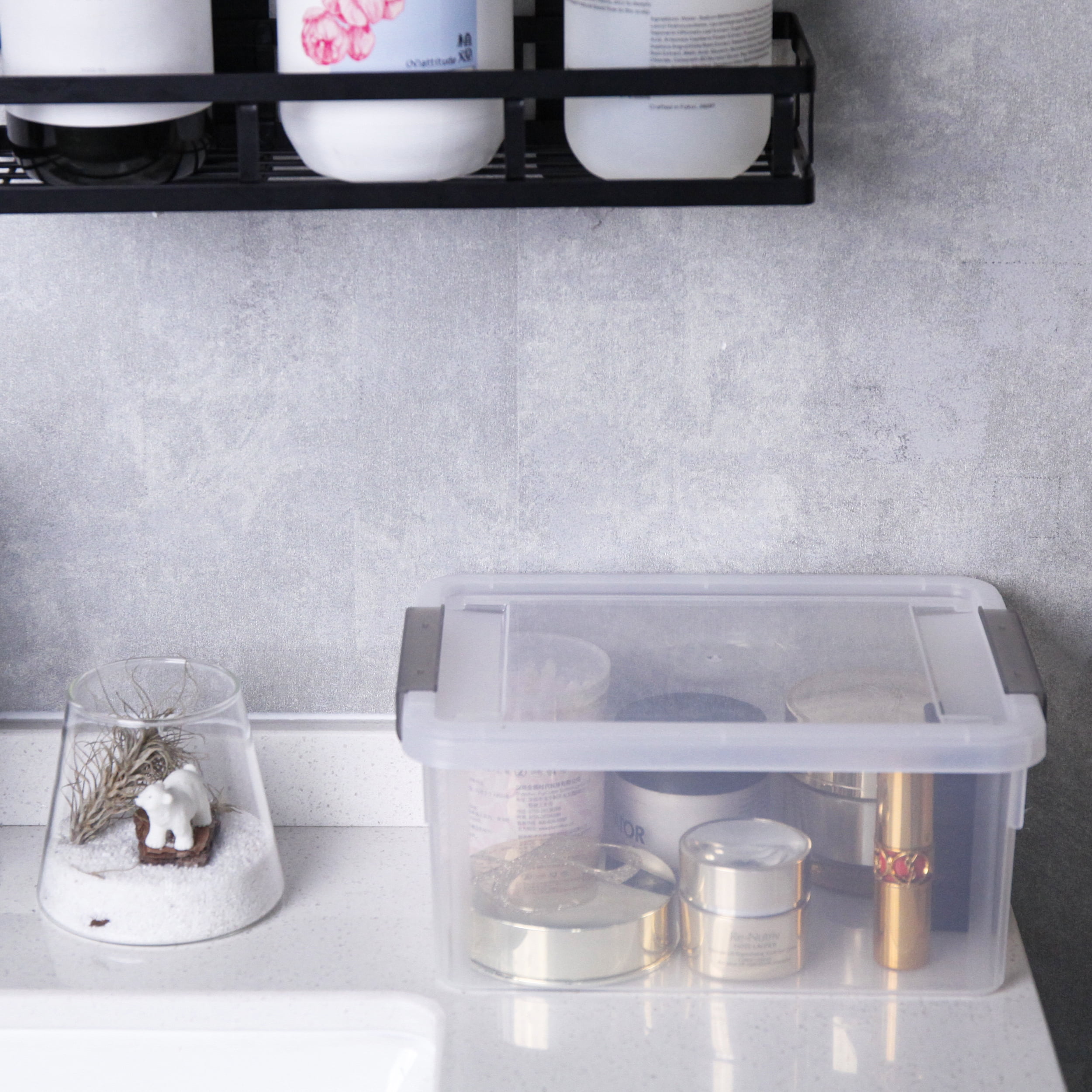 3.2 Qt Small Storage Bin with Lid 6 Packs Clear Plastic Craft Storage Box for Kids
