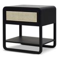 thumbnail image 1 of Inglot 24.5" Modern Webbed Storage Side Table Black Oak Wood, 1 of 13