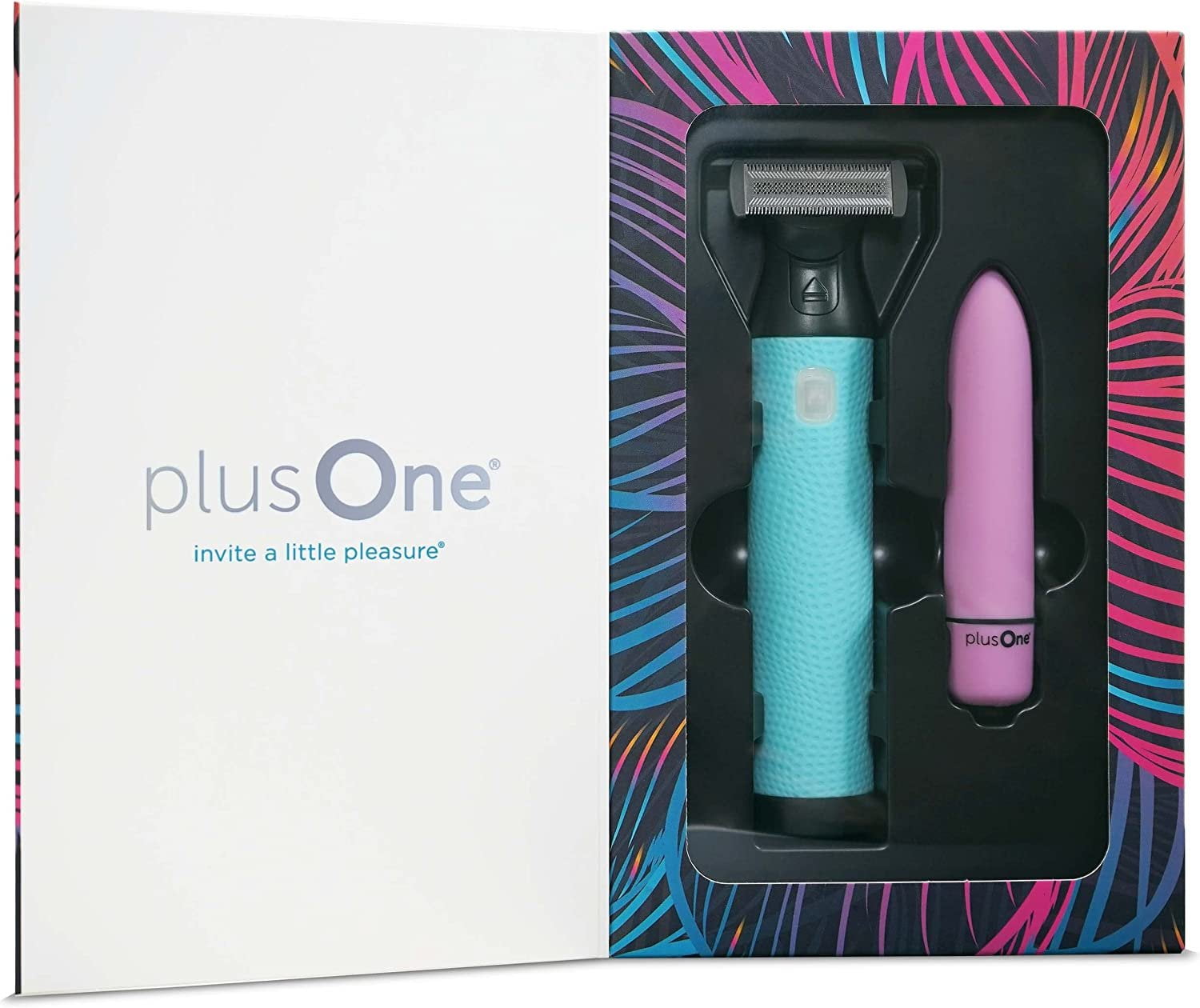 plusOne Intimate Groomer Set Includes Body Hair Trimmer and Mini Travel Personal Massager Bullet
