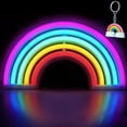 thumbnail image 2 of XIYUNTE Luz de neón arcoíris, lindos letreros de neón LED arcoíris para decoración de pared, luces de neón arcoíris alimentadas por USB o con pilas para dormitorio, luces LED coloridas arcoíris para h, 2 of 4