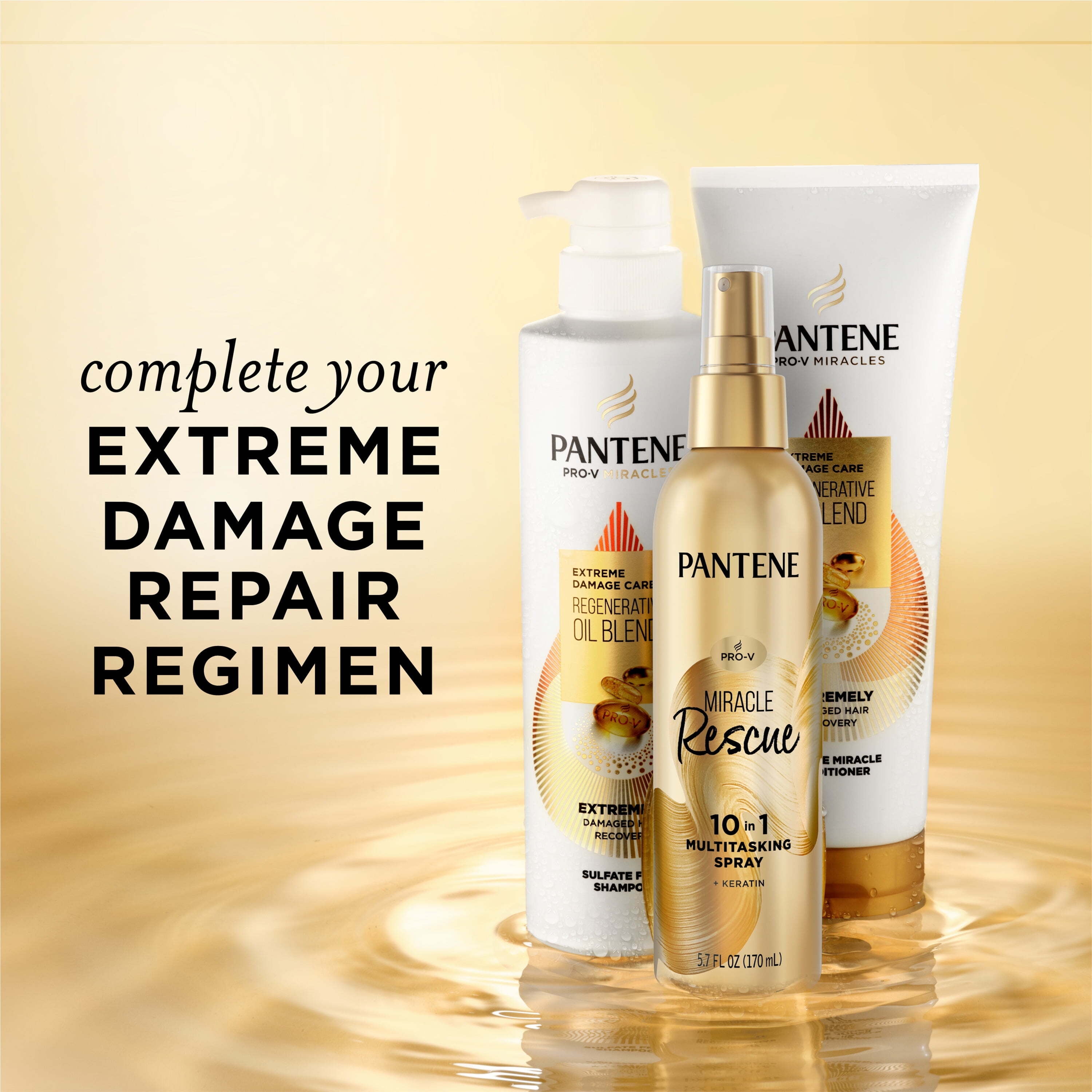 Pantene Leave in Conditioner Miracle Rescue 10 in 1 Multitasking Spray, 5.7 fl oz